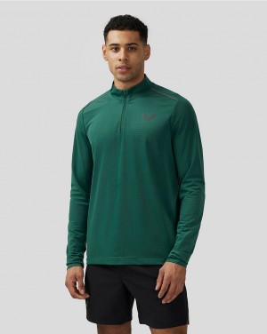 Castore Apex Aeromesh Quarter Zip Green | 86CLJVGZX