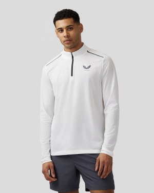 Castore Apex Aeromesh Quarter Zip White | 50NTYABZC