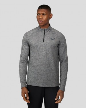 Castore Core Essentials Standard 1/4 Zip Black/Grey Marl | 18GEQSXIA