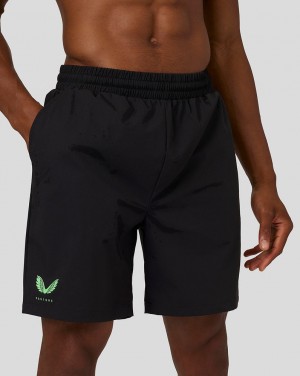 Castore Flow Lightweight Woven Shorts Black/Bright Green | 28UBXPVTH