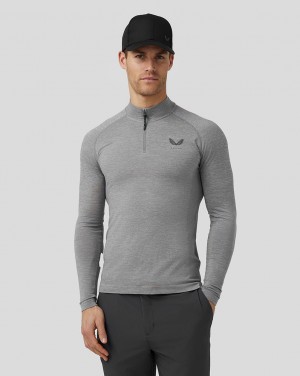 Castore Golf Body Mapped Seamless Quarter Zip Top Steel | 19ZDAOCQH