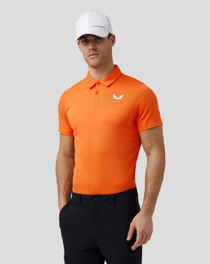 Castore Golf Engineered Knit Polo Deep Orange | 78IUQLESH