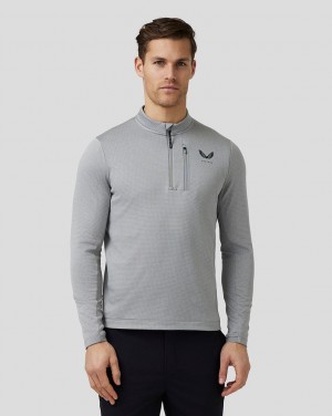 Castore Golf Pinnacle Tech Half Zip Top Steel | 26ZHGLQVX