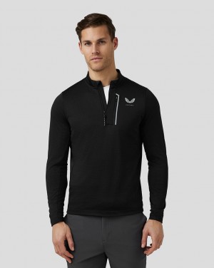 Castore Golf Pinnacle Tech Half Zip Top Black | 52YWJLAID