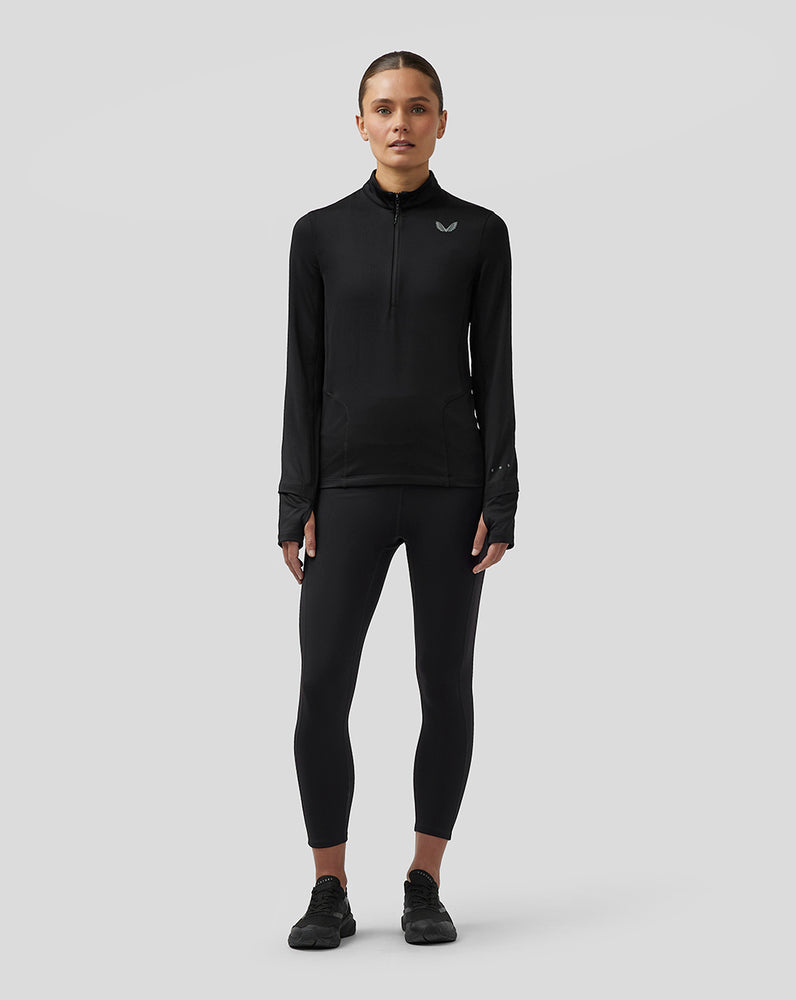 Castore Active Long Sleeve Half Zip Midlayer Top Black | 70LKNSJWZ