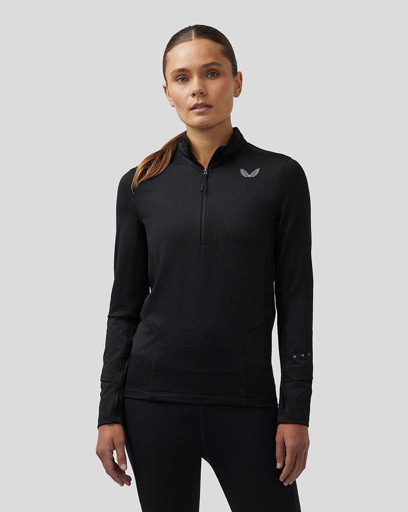 Castore Active Long Sleeve Half Zip Midlayer Top Black | 70LKNSJWZ