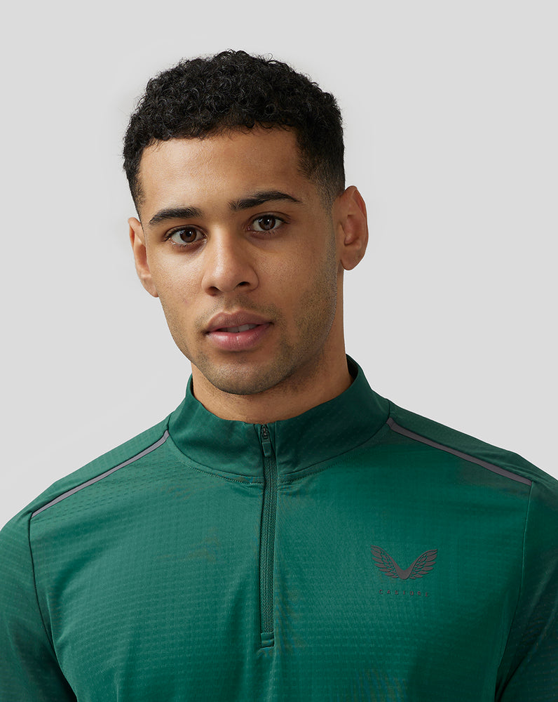 Castore Apex Aeromesh Quarter Zip Green | 09DHIVCXZ