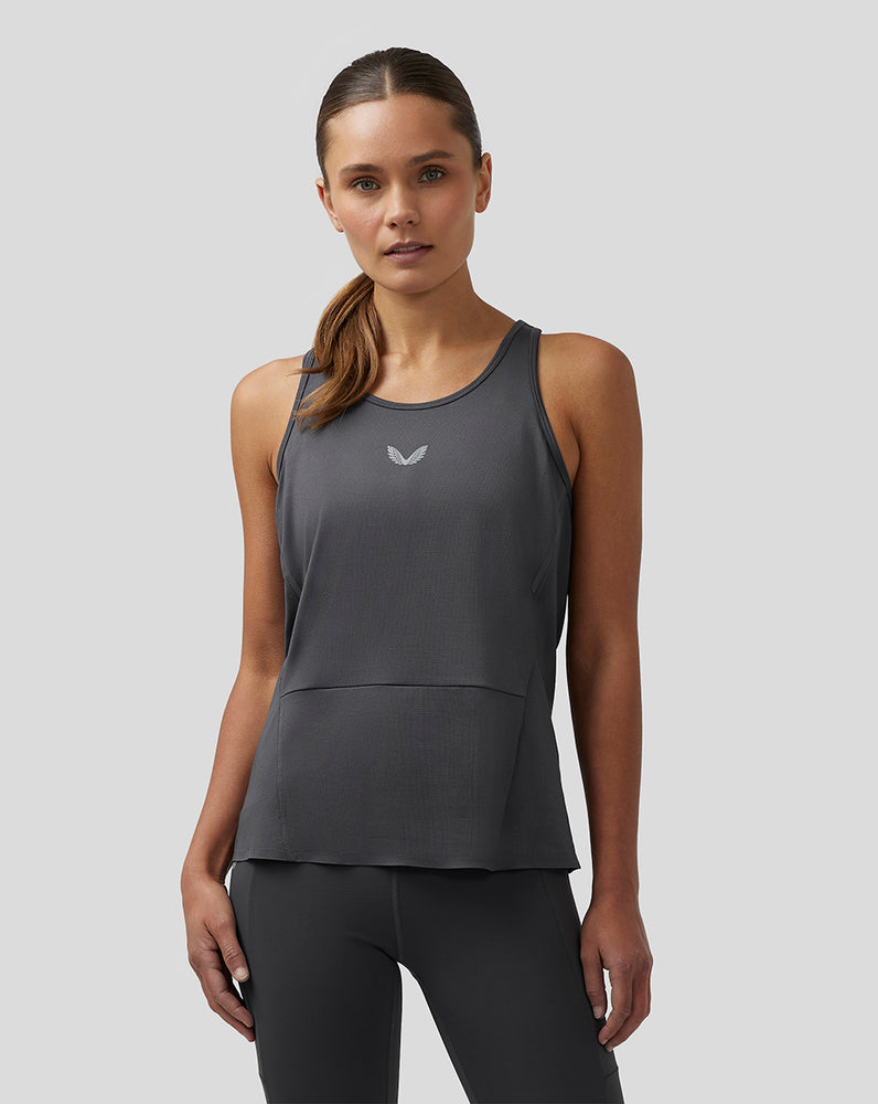 Castore Apex Lightweight Panelled Tank Top Gunmetal | 52MGEBYIJ