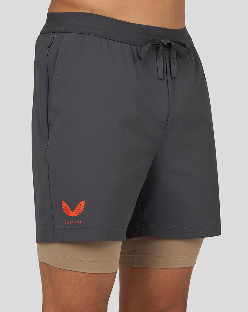 Castore Flow 2-in-1 Shorts Gunmetal | 68FDLUQEX