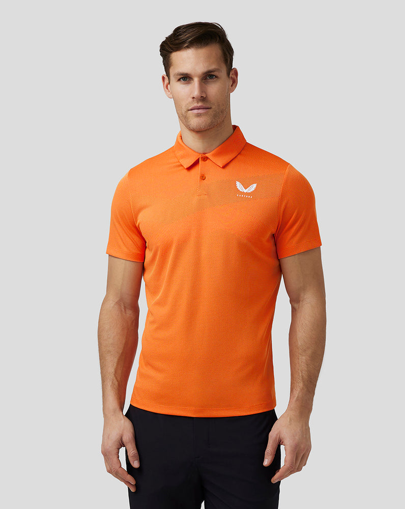 Castore Golf Engineered Knit Polo Deep Orange | 78IUQLESH