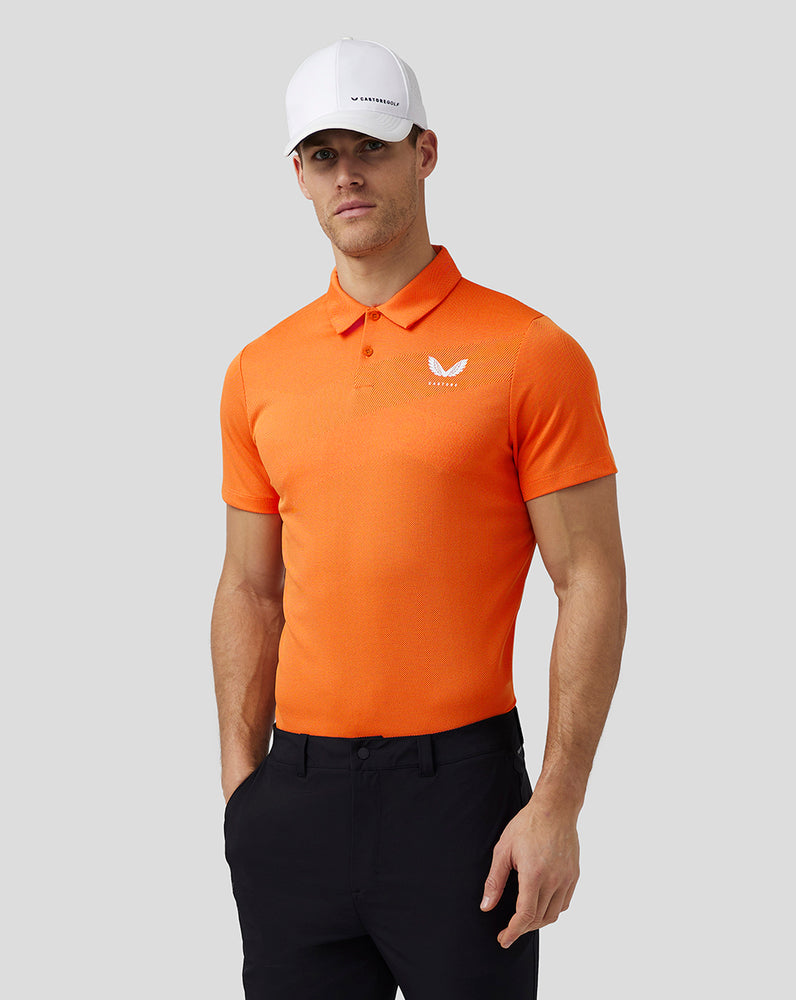 Castore Golf Engineered Knit Polo Deep Orange | 45RGHJWTM