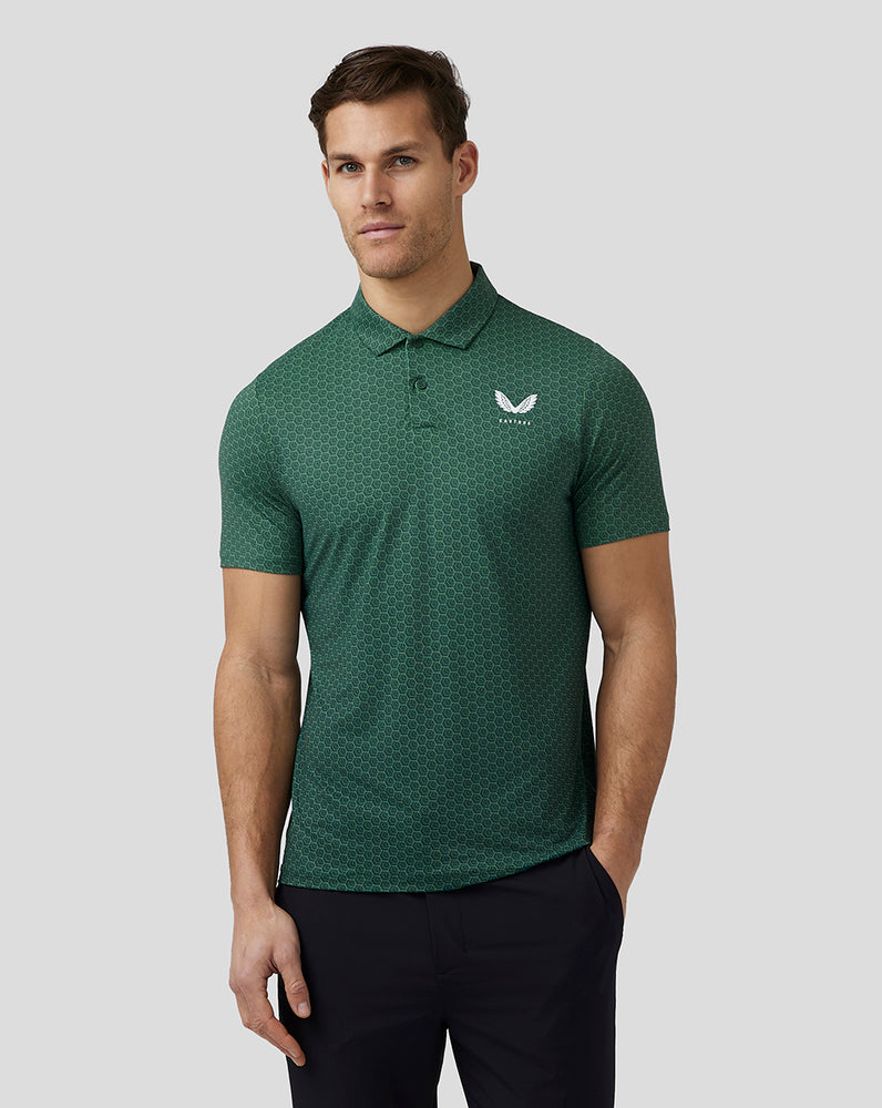 Castore Golf Printed Polo Green | 13RFDLBAK