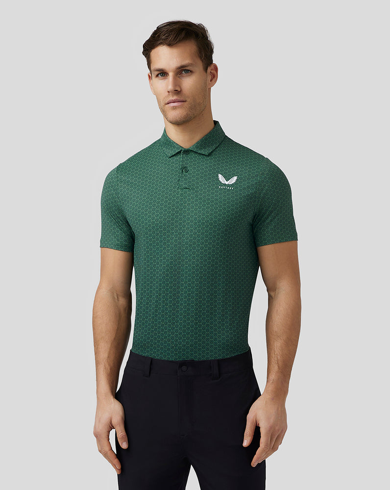 Castore Golf Printed Polo Green | 13RFDLBAK