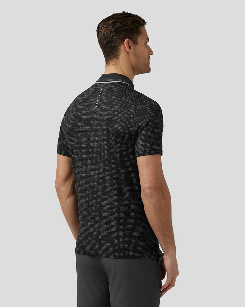 Castore Golf Printed Tech Polo Black | 25KQDPIWB