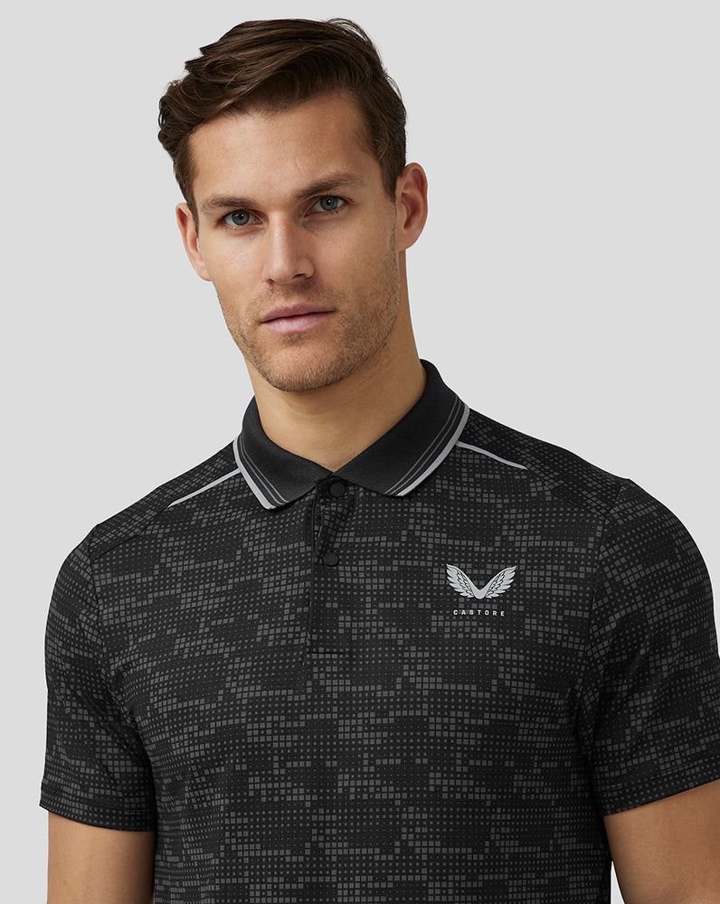 Castore Golf Printed Tech Polo Black | 25KQDPIWB