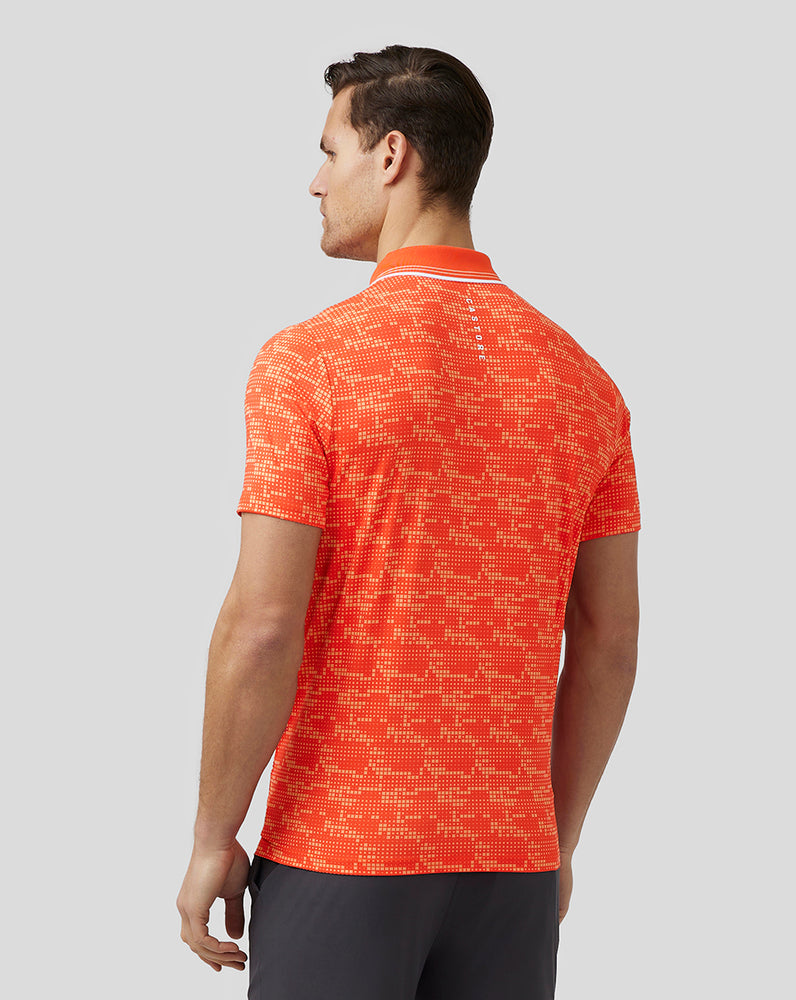 Castore Golf Printed Tech Polo Deep Orange | 59EIUZNHD