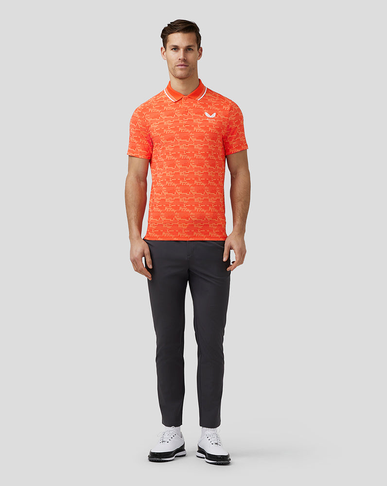 Castore Golf Printed Tech Polo Deep Orange | 59EIUZNHD