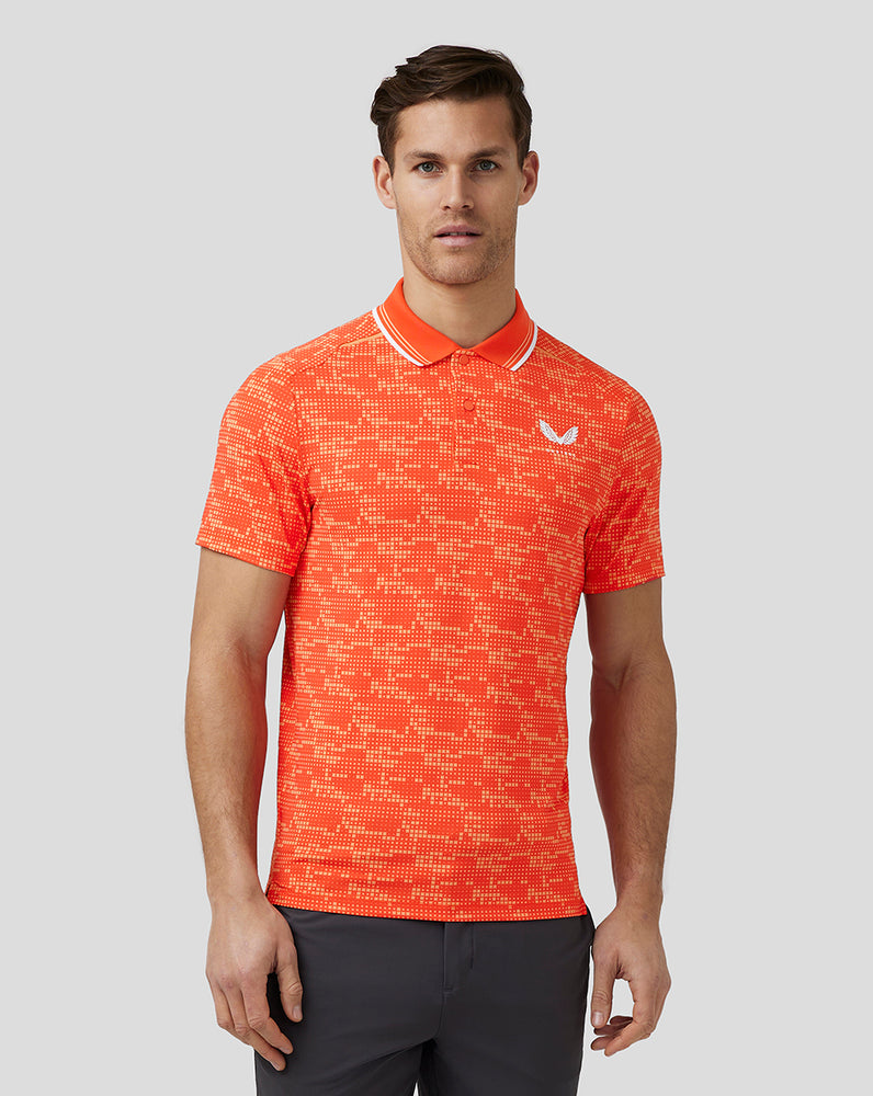 Castore Golf Printed Tech Polo Deep Orange | 59EIUZNHD