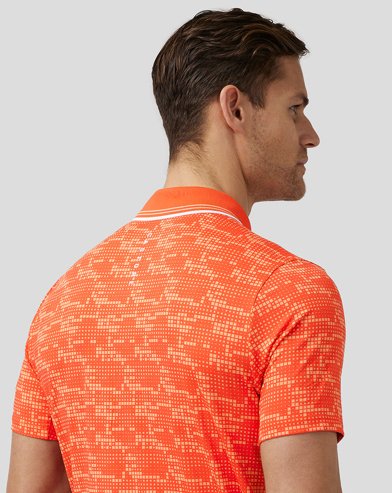 Castore Golf Printed Tech Polo Deep Orange | 59EIUZNHD