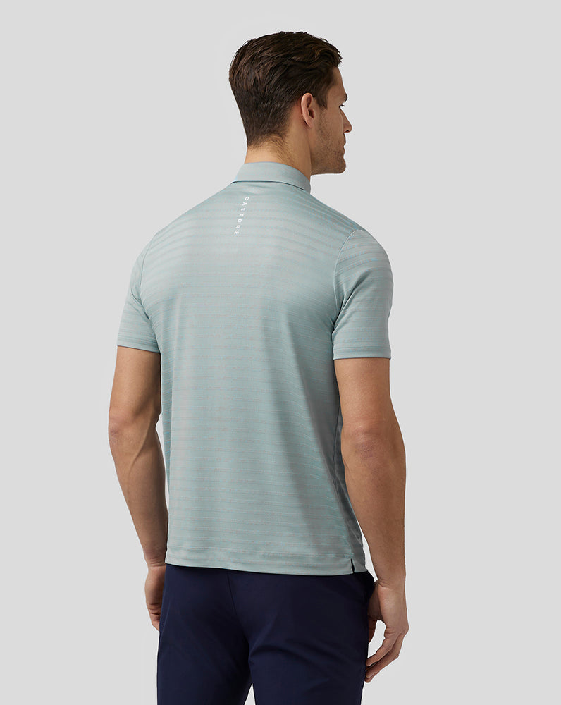 Castore Golf Textured Pique Stripe Polo Blue | 60XGSVMTR