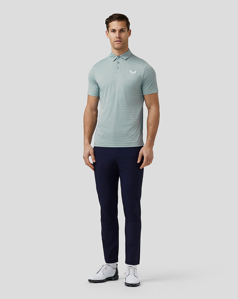 Castore Golf Textured Pique Stripe Polo Blue | 60XGSVMTR