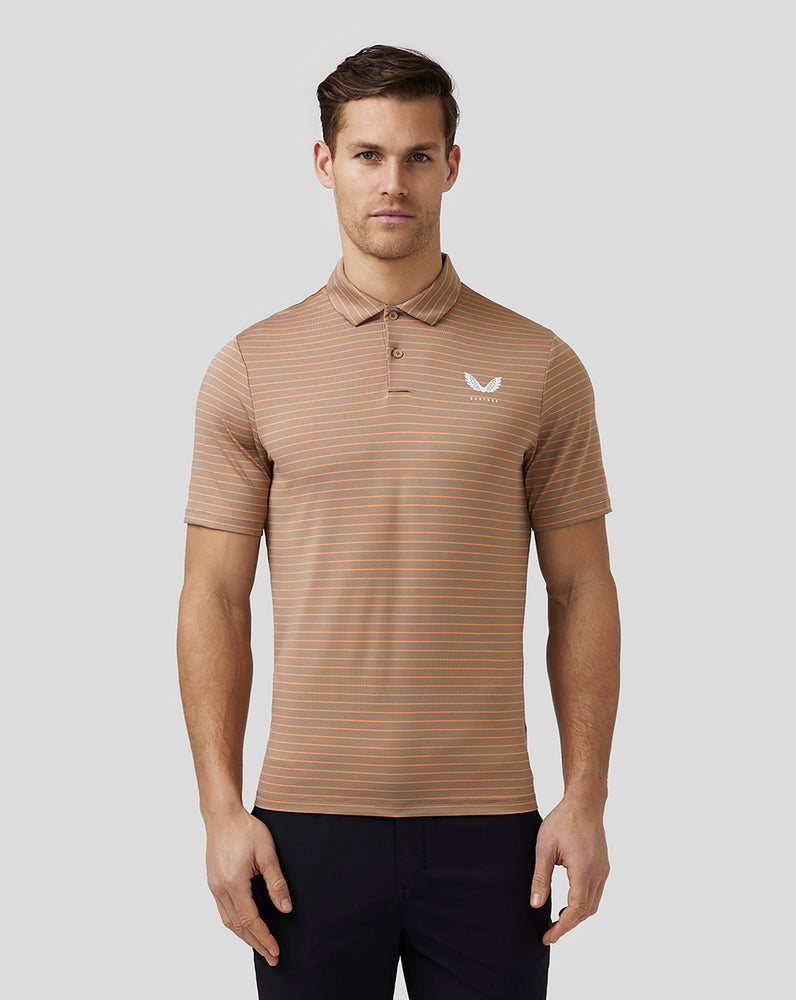 Castore Golf Yarn Dye Stripe Polo Clay | 58AEIPNQR