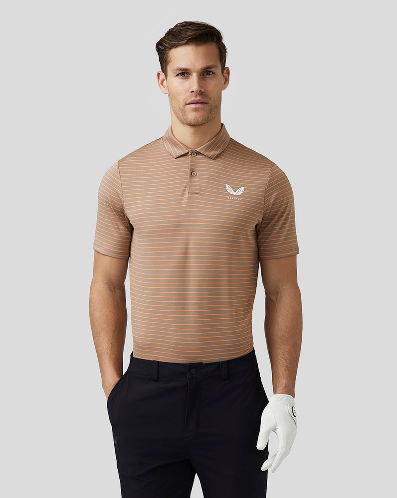 Castore Golf Yarn Dye Stripe Polo Clay | 58AEIPNQR