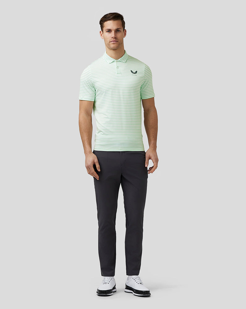 Castore Golf Yarn Dye Stripe Polo Lime | 03UKHLGYE