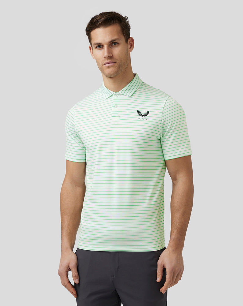 Castore Golf Yarn Dye Stripe Polo Lime | 03UKHLGYE