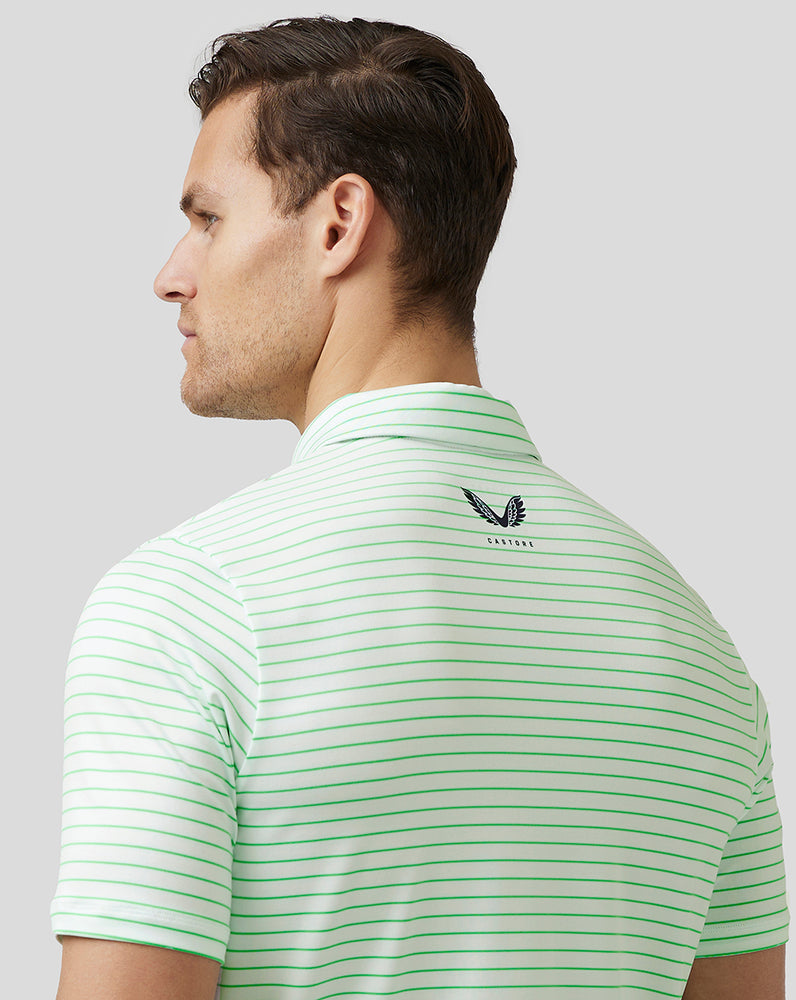 Castore Golf Yarn Dye Stripe Polo Lime | 03UKHLGYE