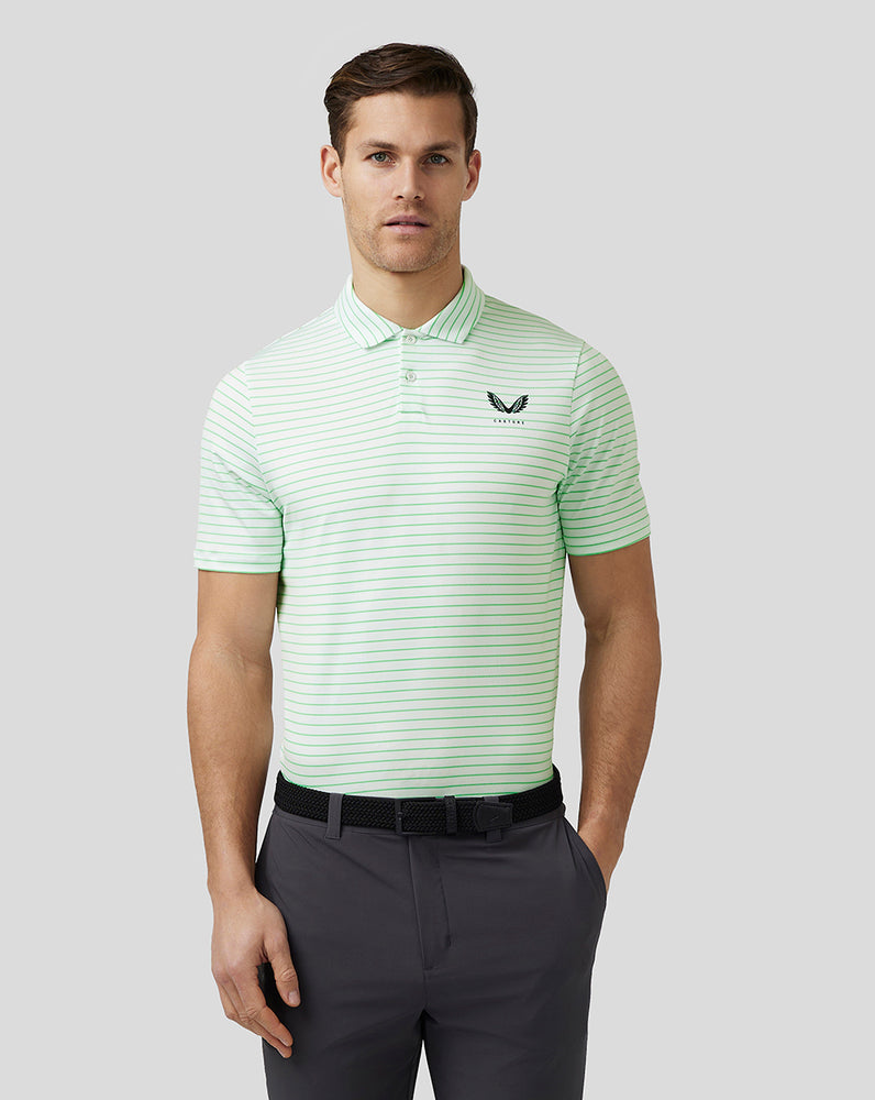 Castore Golf Yarn Dye Stripe Polo Lime | 03UKHLGYE