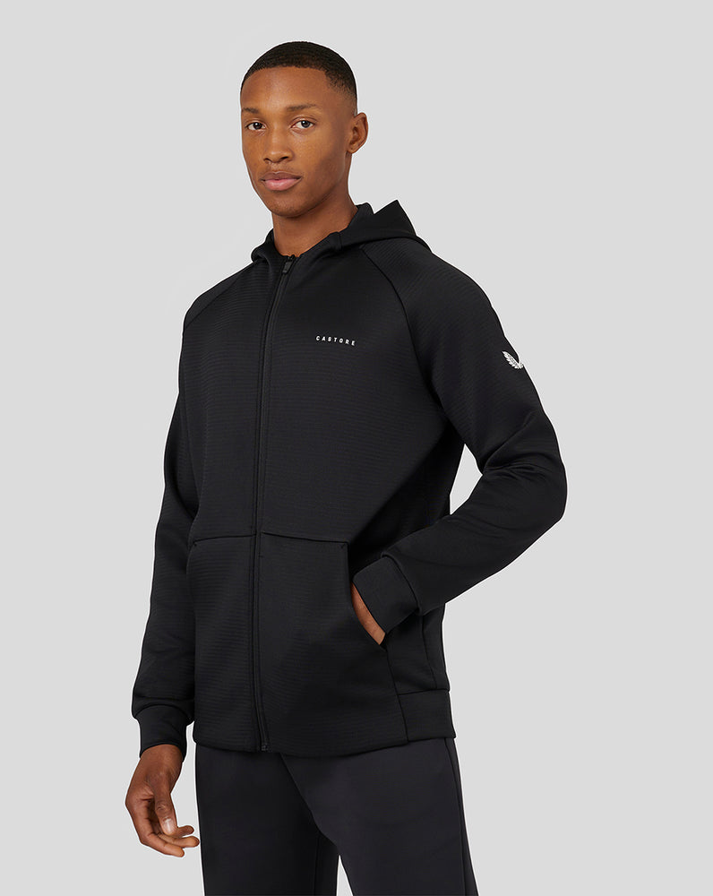 Castore Long Sleeve Aeroscuba Zip-Through Hoodie Black | 91IFQZCYM